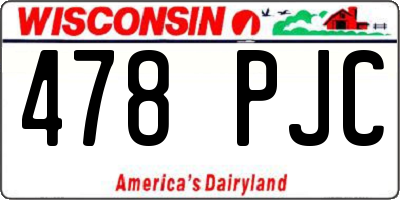 WI license plate 478PJC