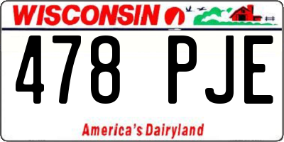 WI license plate 478PJE