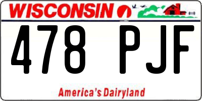 WI license plate 478PJF