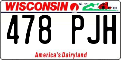 WI license plate 478PJH