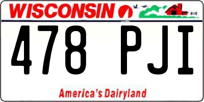 WI license plate 478PJI
