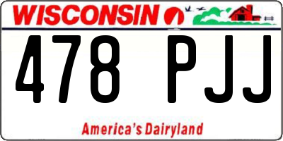 WI license plate 478PJJ