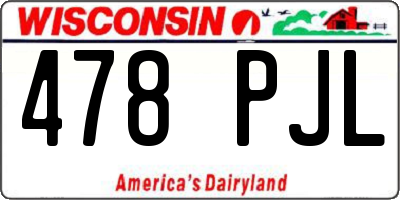 WI license plate 478PJL