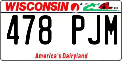 WI license plate 478PJM