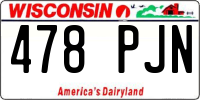 WI license plate 478PJN