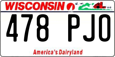 WI license plate 478PJO