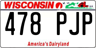 WI license plate 478PJP