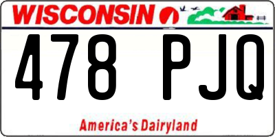 WI license plate 478PJQ