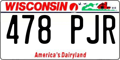WI license plate 478PJR
