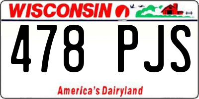 WI license plate 478PJS