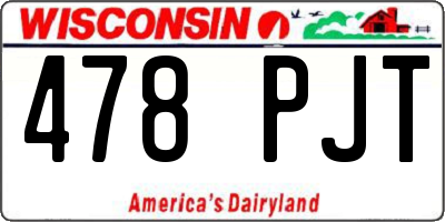 WI license plate 478PJT