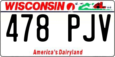 WI license plate 478PJV