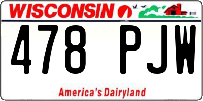 WI license plate 478PJW