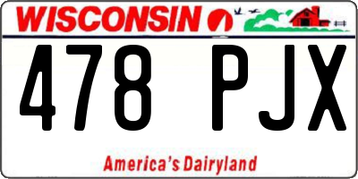 WI license plate 478PJX