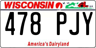 WI license plate 478PJY