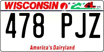 WI license plate 478PJZ
