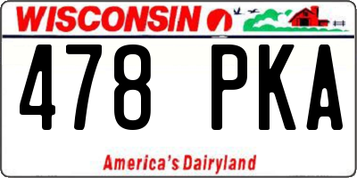 WI license plate 478PKA