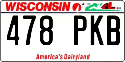 WI license plate 478PKB