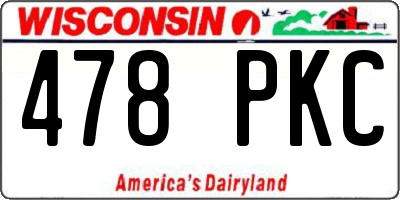 WI license plate 478PKC
