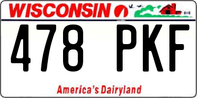 WI license plate 478PKF
