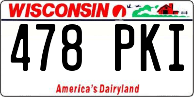 WI license plate 478PKI
