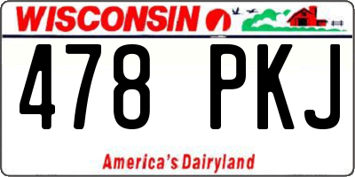 WI license plate 478PKJ