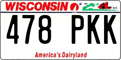WI license plate 478PKK