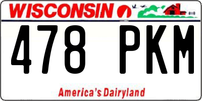 WI license plate 478PKM