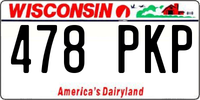 WI license plate 478PKP