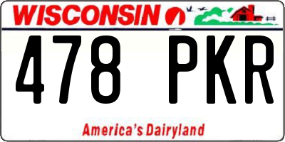 WI license plate 478PKR