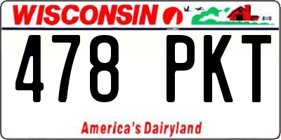 WI license plate 478PKT