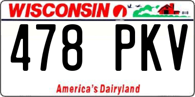WI license plate 478PKV