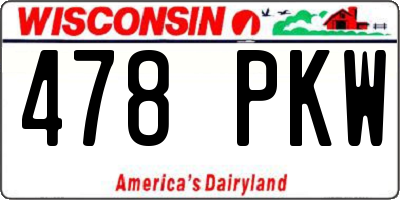 WI license plate 478PKW
