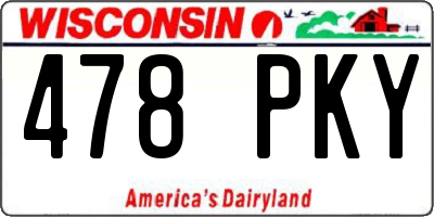 WI license plate 478PKY