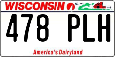 WI license plate 478PLH