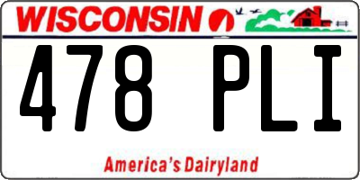 WI license plate 478PLI