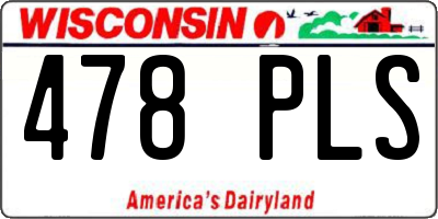 WI license plate 478PLS