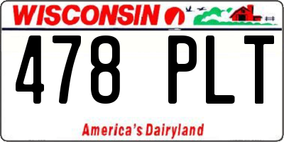 WI license plate 478PLT