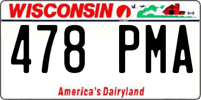 WI license plate 478PMA