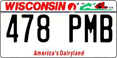 WI license plate 478PMB