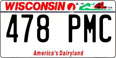 WI license plate 478PMC