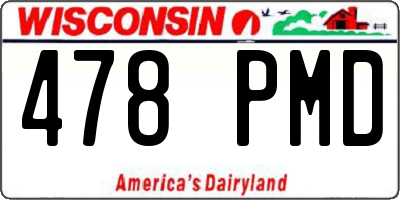 WI license plate 478PMD