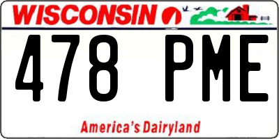WI license plate 478PME