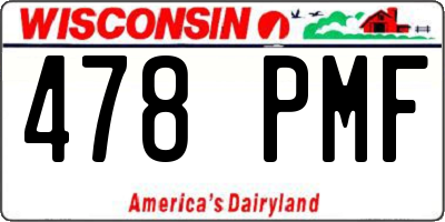 WI license plate 478PMF