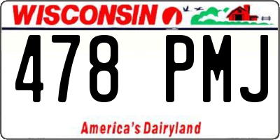 WI license plate 478PMJ