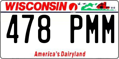 WI license plate 478PMM