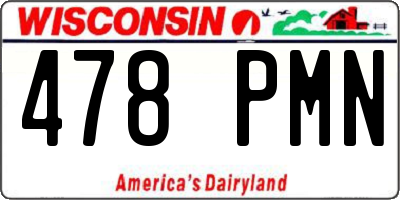 WI license plate 478PMN