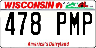 WI license plate 478PMP