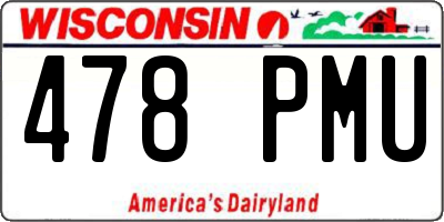 WI license plate 478PMU