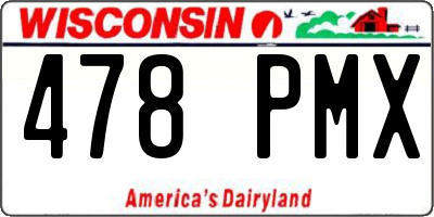 WI license plate 478PMX